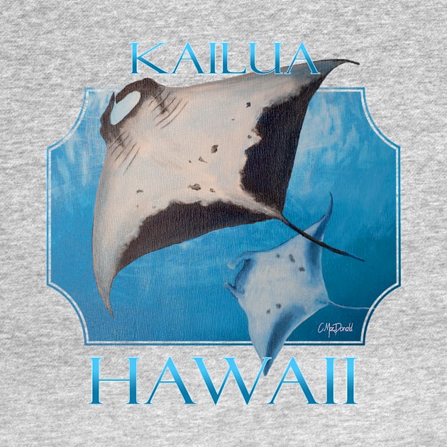 Kailua Hawaii Manta Rays Sea Rays Ocean by CMacDonaldArt